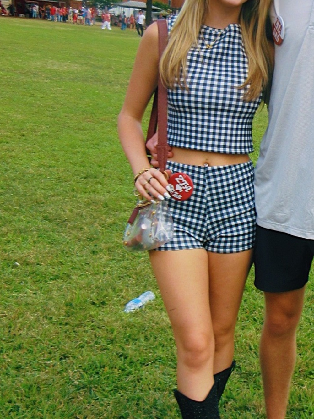 PrettyLittleThing Black Gingham High Waist Shorts and Top WORN ONCE